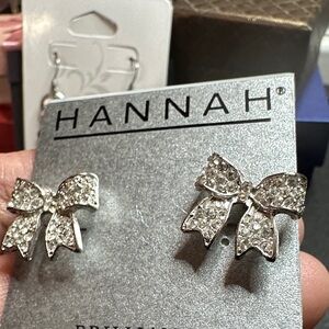 Hannah Sparkling Silver Bow Earrings